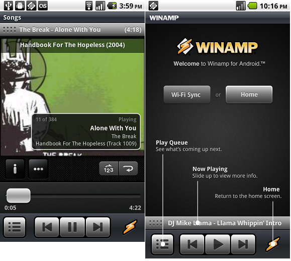 winamp android app